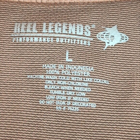 Reel Legends Shirt Top Size Large Womens Brown Colorblock Long Sleeve UPF 40 - Picture 3 of 7
